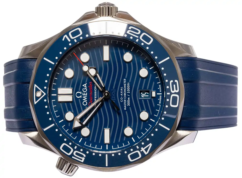 Omega Seamaster Diver 300M, blau, Kautschuk