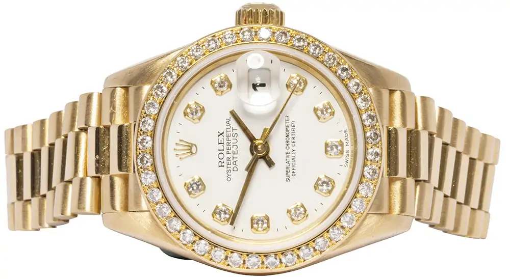 Rolex Lady-Datejust 26 weiß Diamant Gold President