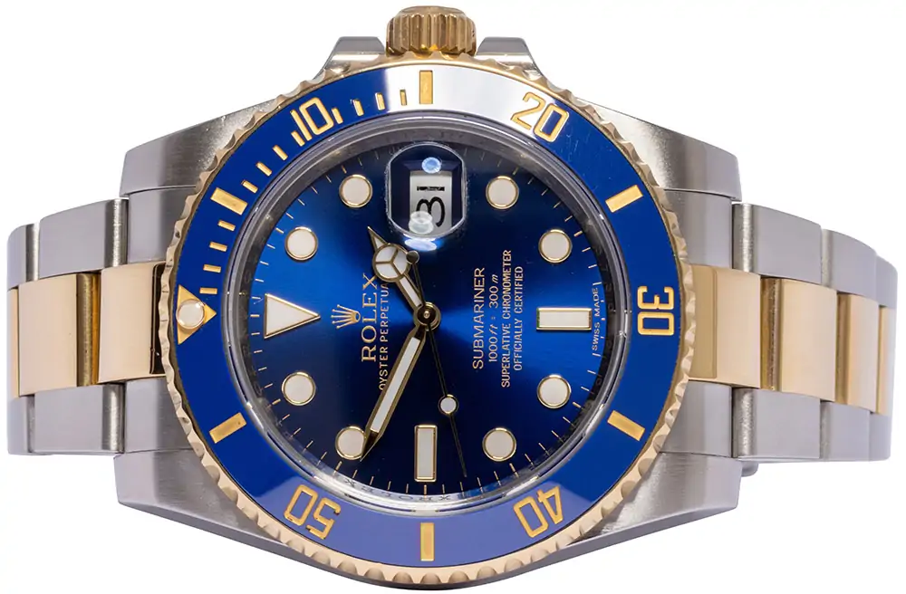 Rolex Submariner Date blau gold / stahl 40mm